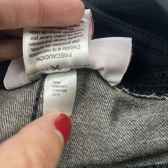 Ingrid & Isabel Maternity Distressed Gray Black Denim Pull On Skinny Jeggings 8 - Picture 6 of 9